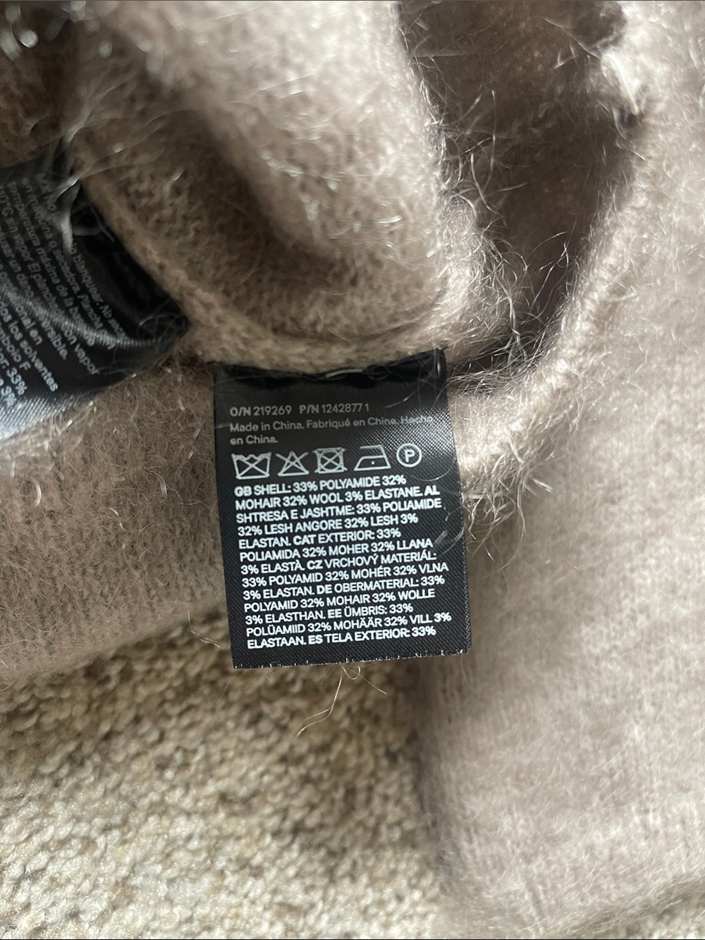 Bundle of H&M oversized mohair sweaters, small, black / cream / grey / beige - Picture 5 of 5